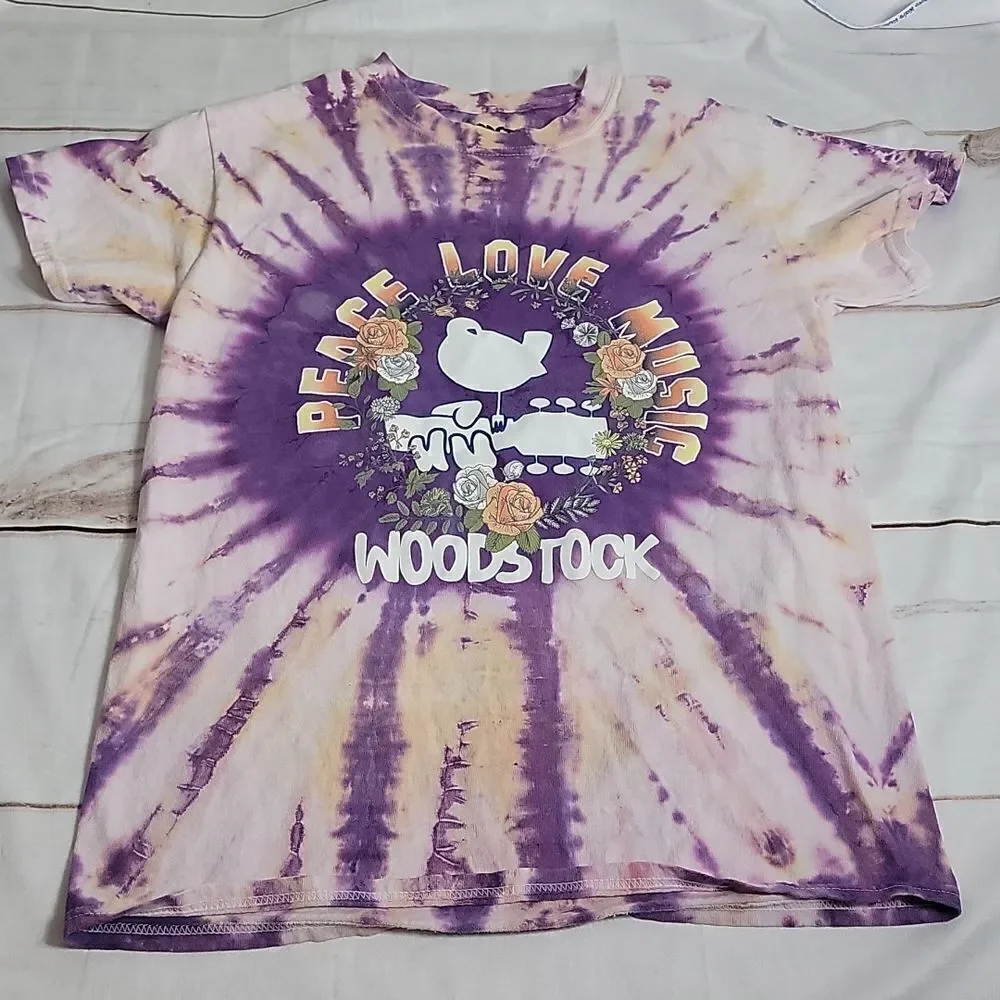 Peace Love Music Woodstock Shirt Beautiful Tie Dye Design